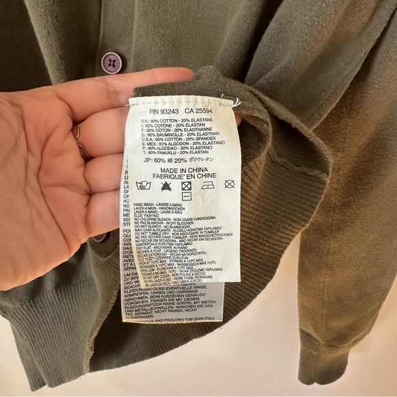 Diesel Cardigan Sweater Grandpa In Olive Green Size L - Picture 8 of 8